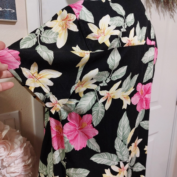 LA CABAÑA VINTAGE 90'S Y2K 2 PIECE FAUX WRAP SUMMER SHIFT DRESS WITH SHIRT - Picture 14 of 16